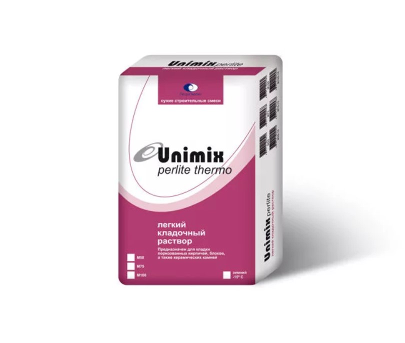 Теплый кладочный раствор Unimix Perlite thermo M50, 25 кг