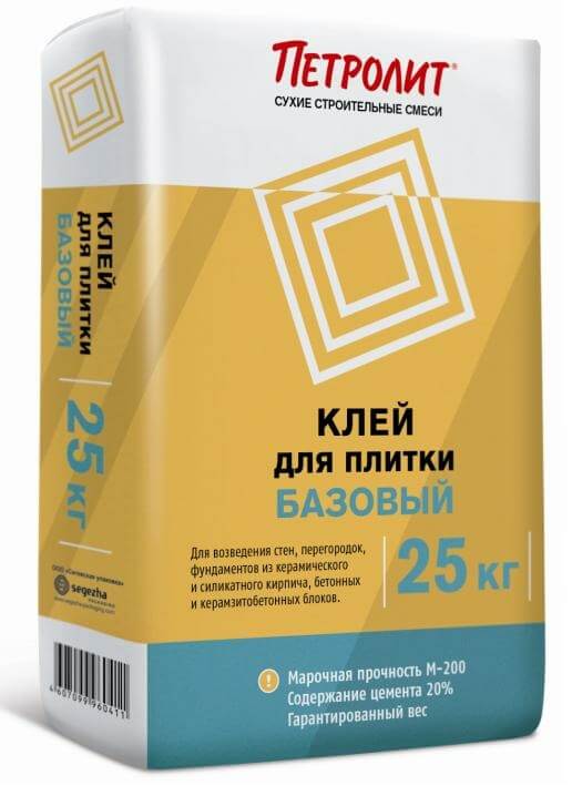 Клей для плитки Петролит Базовый 25 кг