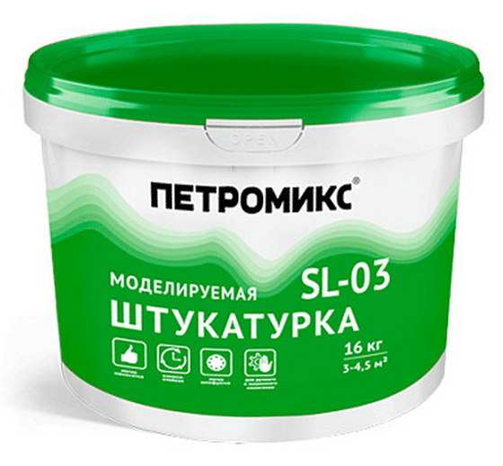 Штукатурка акриловая ПЕТРОМИКС SL-03 16 кг